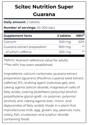 scitec-nutrition-super-guarana-100-tablets-supplement-facts