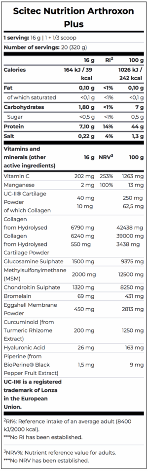 Scitec Nutrition - Arthroxon Plus (320 gram) - Afbeelding 2
